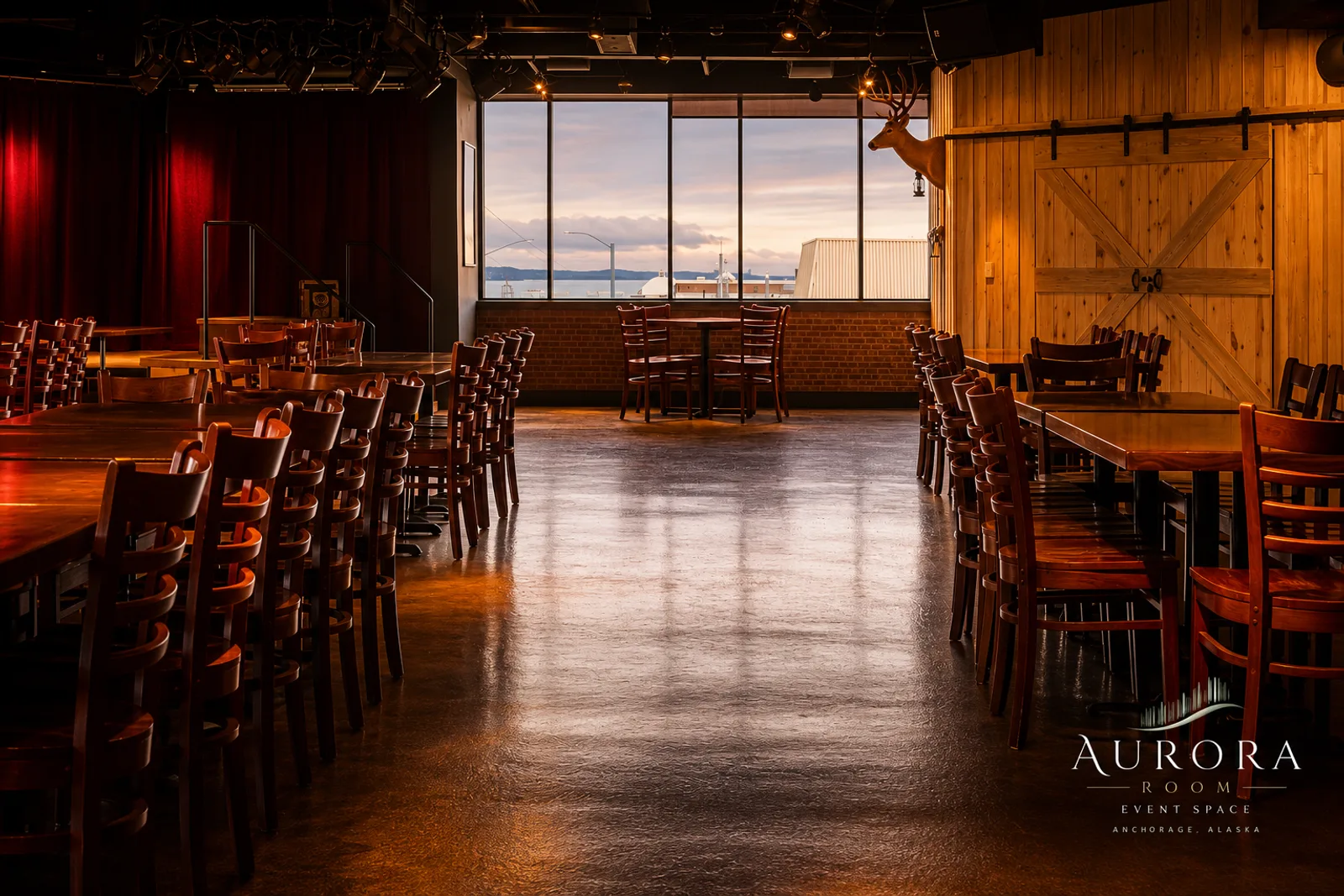 The room, with views over the water